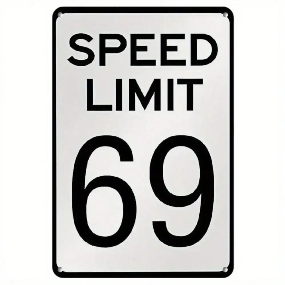 VIGOR Vintage Metal Wall Art 8x12 Inches Retro 69 Speed Limit Sign for Man Cave Garage Bar Weather-Resistant