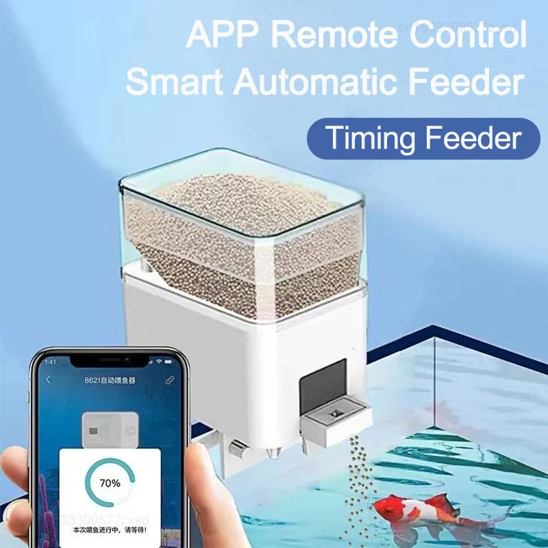 

WiFi Smart Automatic Feeder Aquarium Goldfish Timing Feeder 100ML Large Capacity APP Control Feeding Records Remind Fish Feeder