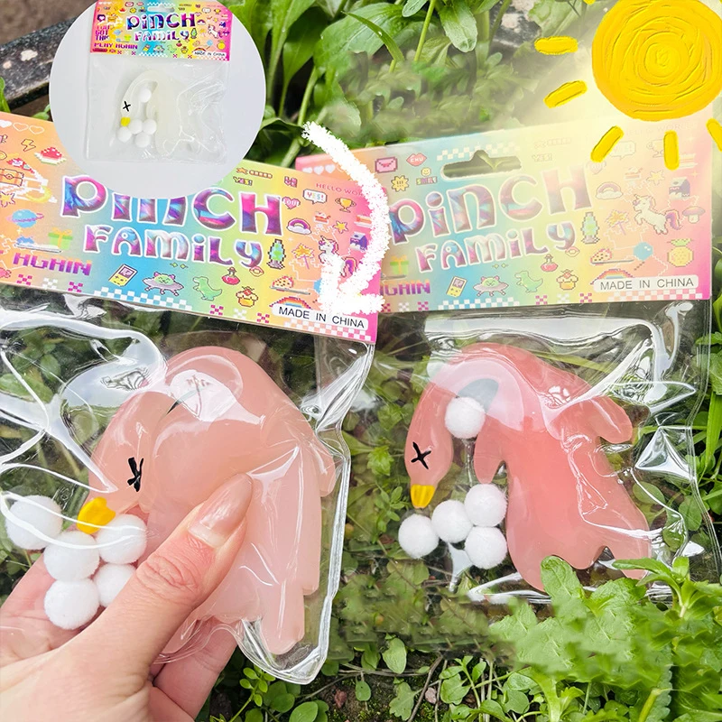 Pato asado que cambia de Color, juguete para apretar, pato con cuello torcido, pellizco sensorial, juguete para amasar, juguete para aliviar el estrés, recuerdo de fiesta para niños