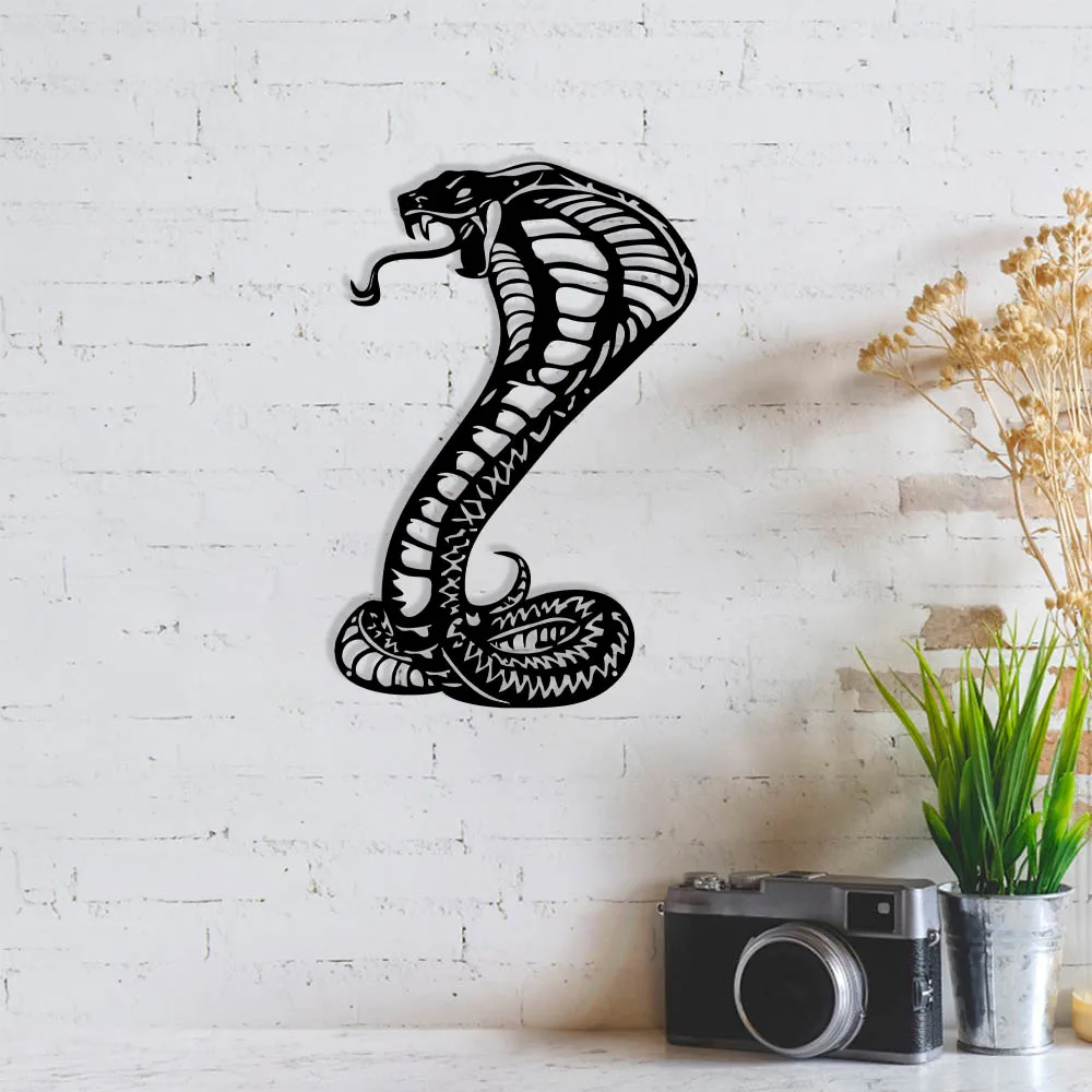 

Cobra Snake Wall Art Sign Metal Serpent Silhouette Interior Hanging Living Room Man Cave Decoration Home Decor