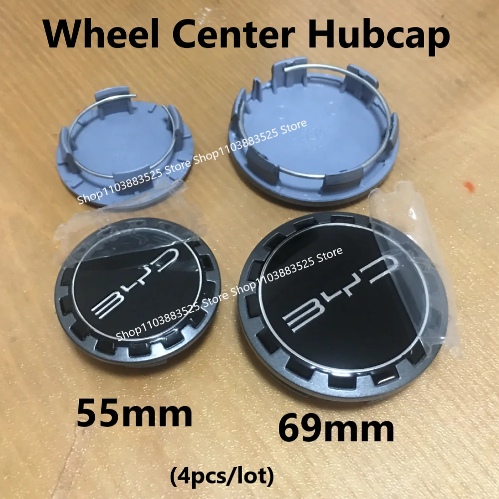 

4pcs 55/69mm Car Wheel Center hub Cap for BYD Seal ATTO 3 SEALION 5 7 Dolphin G DM-i Destroyer 05 Han DM Qin PLUS EV DM-i hubcap