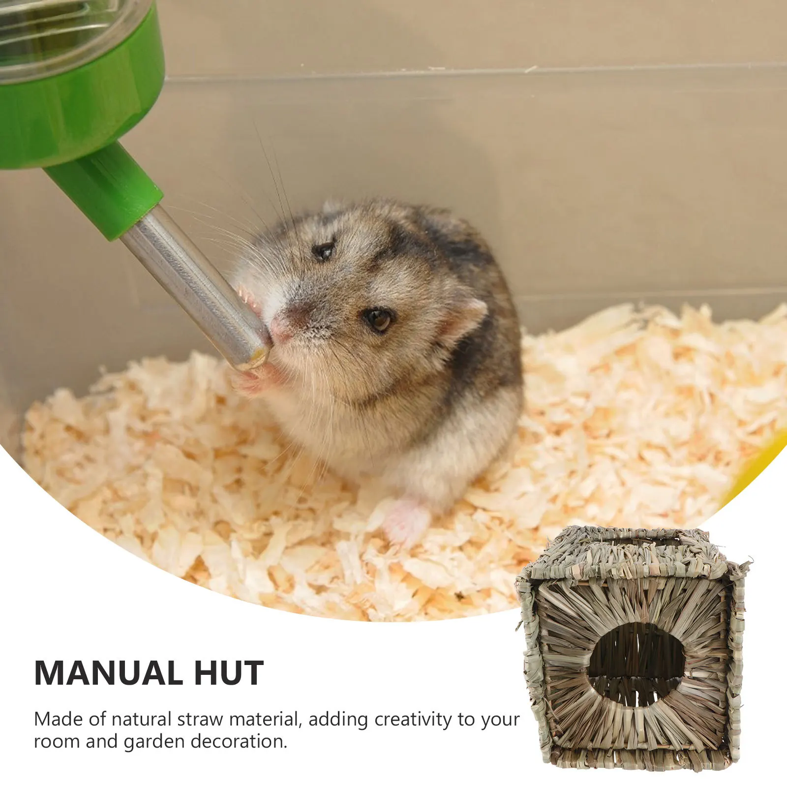 

Handmade Straw Woven Nest Rabbit Sleeping House Pet Supplies Beige Cozy Shelter for Small Animals Folding Nest