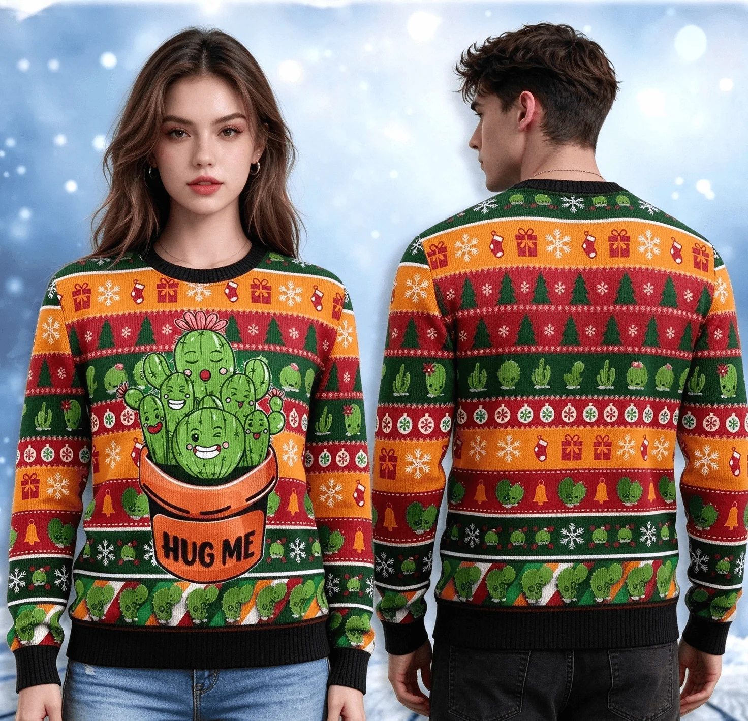 New 3D Printed Animal Custom Series Cute Christmas Pattern Ugly Sweater Street Casual Winter Sweatshirt S-28
