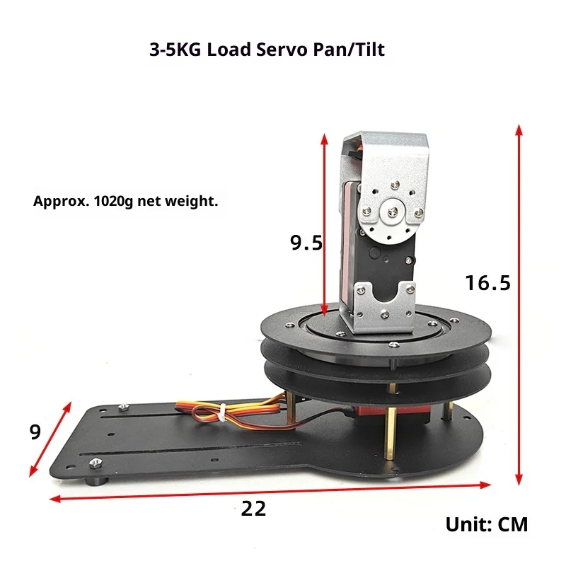Heavy-Duty Servo Gimbal, 3-5KG Programmable 2D Gimbal, High-Torque 2-Degree-of-Freedom Servo Gimbal DIY