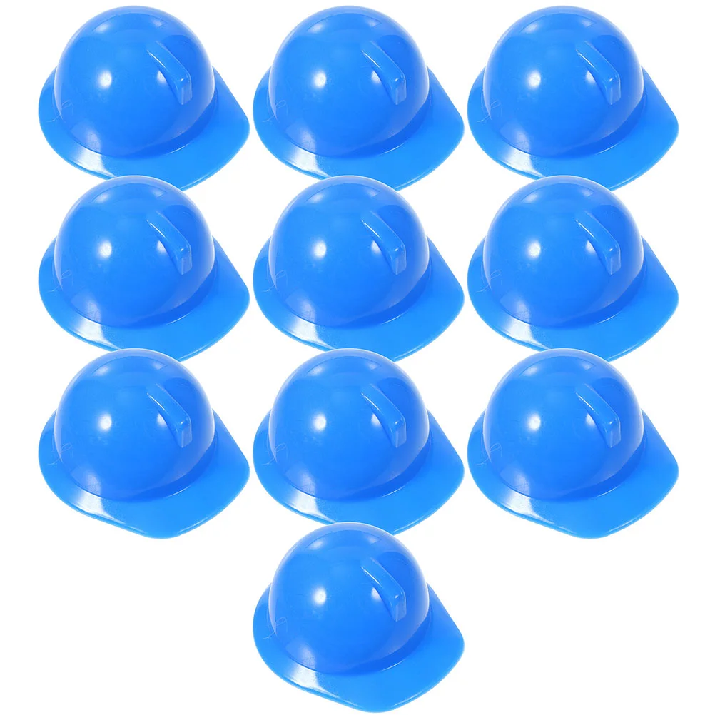 10 Pcs Mini Construction Hat Creative Chicken Accessories for Caps Bottle Topper Decor Pet Safety Helmets Plastic