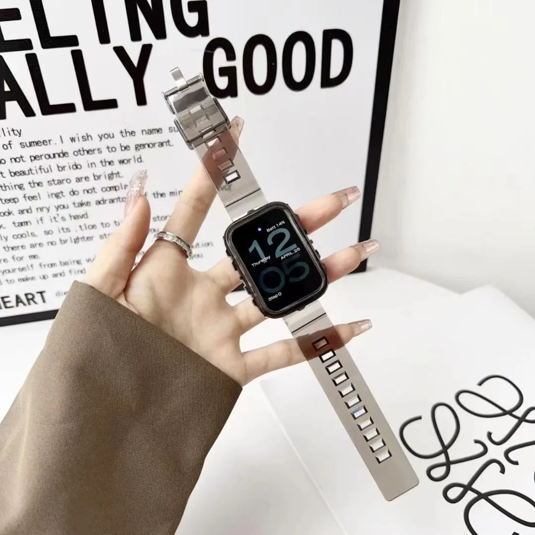 حزام سيليكون وحزام لسوار Mi من السيليكون ، سوار شفاف ، سوار معصم من البولي يورثين الحراري الناعم ، حزام بديل ، إكسسوارات ساعة ذكية ، 8 ، 7 برو