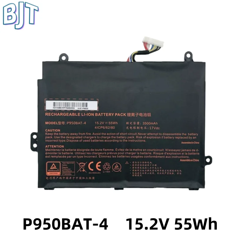 New P950BAT-4 Laptop Battery For Clevo P950EP6 P955EP6 P950KP6 P957HR For Sager NP8953 NP8955 NP8952 NP8950 15.2V 55Wh 3500mAh