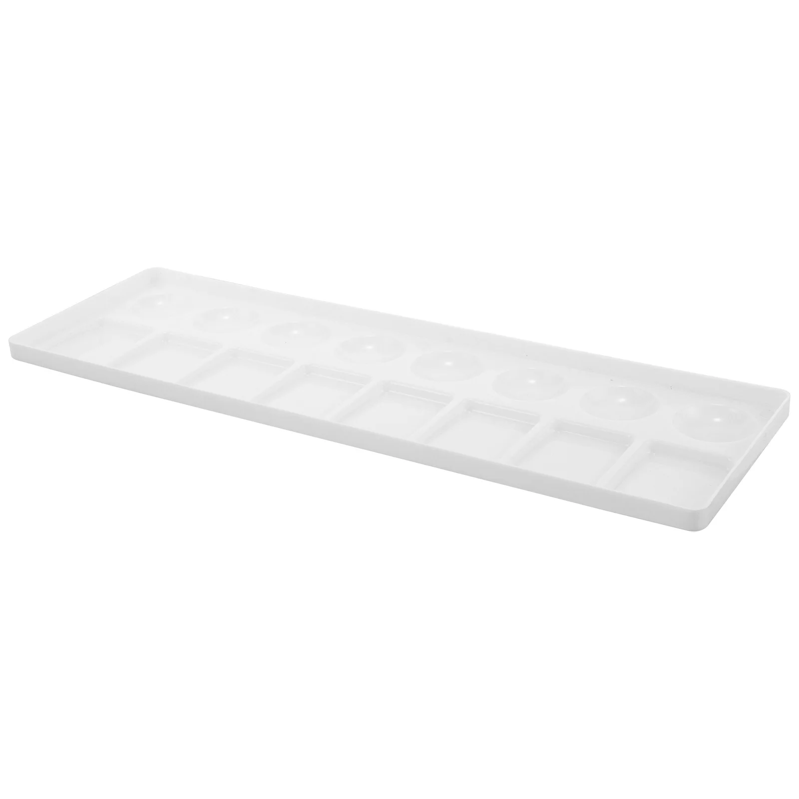 

16 Cells White Plastic Watercolor Palette Long Shaped Paint Mixer for Artists Beginners Durable Pigment Tray Efficient Use Color