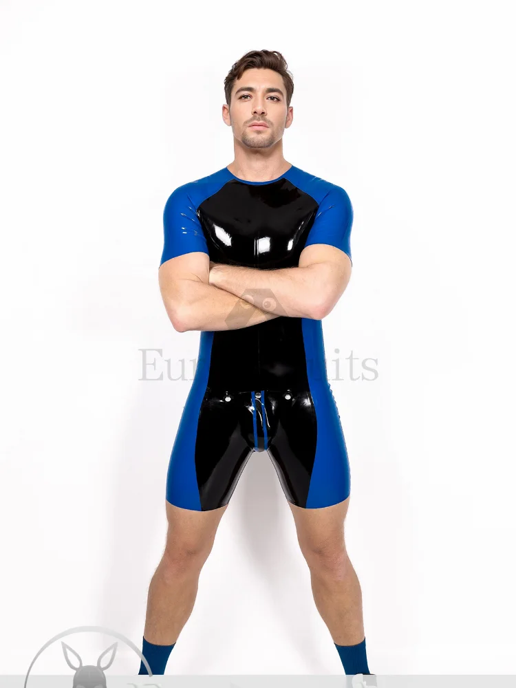 

latex catsuits men eurocat suits latex leotard rubber fetish customised clubwear cosplay Male Codpiece Surfsuit