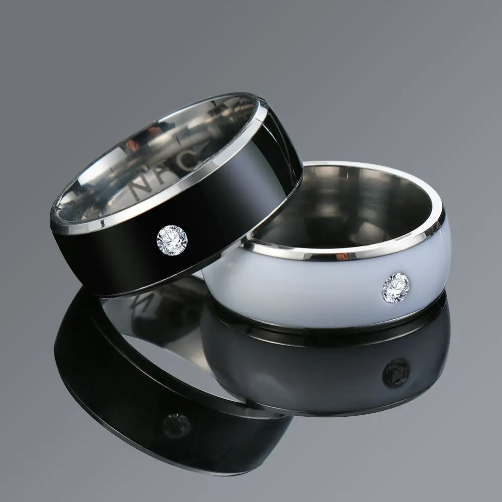 1PC NFC Multifunctional Smart Finger Digital Ring For Connect All Android Phones Equipment Titanium Steel Couple Ring Jewelry