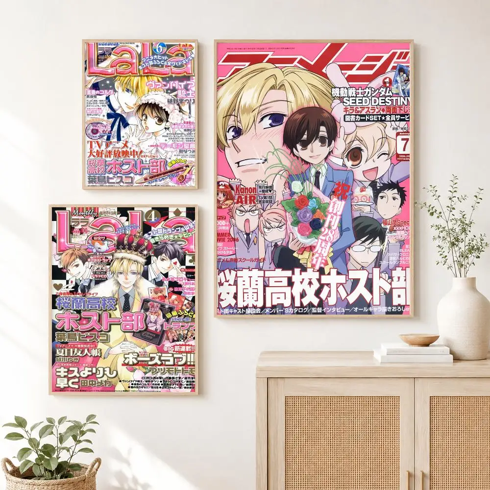 Classic Anime O-Ouran High School Host Club  Poster Self Adhesive Wall Art Decor for Bedroom Living Room Office Home Decor Gift