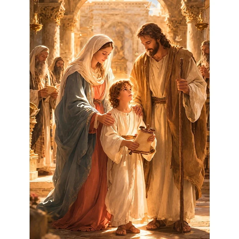 500/1000/1200/2000PCS Puzzle The Holy Family in The Temple Jigsaw Modern Home Wall Decor Family Fun Holiday and Birthday Gifts