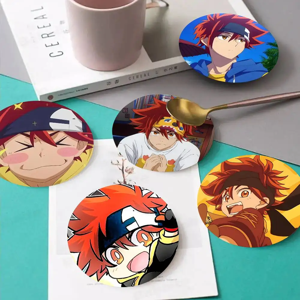 1pc Cartoon Figure Reki Kyan Wooden Coaster Colour Printing Cup Mat Home Desk Decoration Gifts