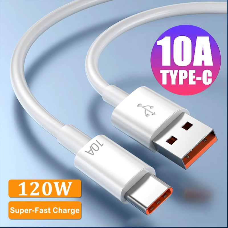 10A 120W Type C USB Cable Super Fast Charge Cable for Huawei Mate 40 Pro P50 Pro Honor 50 Quick Charge USB C Cables Data Cord