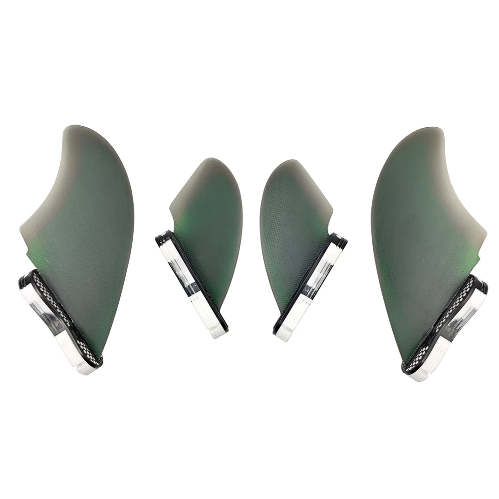 Fiberglass Quad Fins UPSURF FCS II Fins RM Twin Rear Fins+Twin Keel Surfboard Fins Top Performance Glass Surf Fin Tiwn-Quad Fins