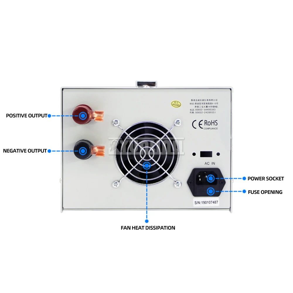 Imagem -06 - Fonte de Alimentação de Alta Potência e Alta Precisão Interruptor Ajustável Fonte de Alimentação Estabilizada cc Lw6020kd 60v 20a 10a