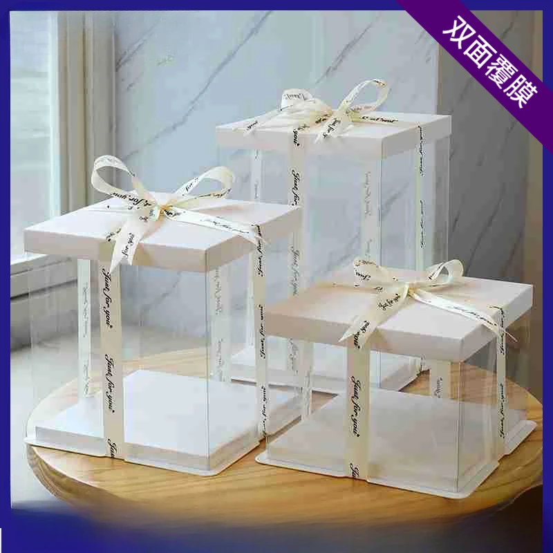 صندوق هدايا شفاف ، بلاستيك حيوان أليف ، حامل هدايا عيد ميلاد لحفلات الزفاف ، صندوق زهور تصنعه بنفسك ، كيك ، حلوى ، تغليف شوكولاتة ، علب عرض ، 10: 50