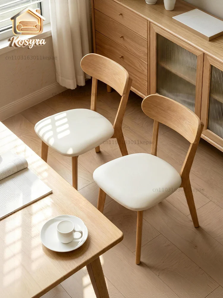 Wooden Dining Book table chair Solid wood dining table stool Log style Home restaurant Eating back chair