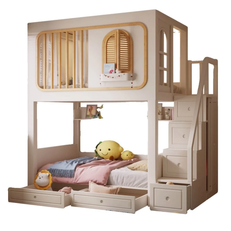 

Upper and Lower Bed Multifunctional Upper and Lower Table Combination High and Low Tree House Bed