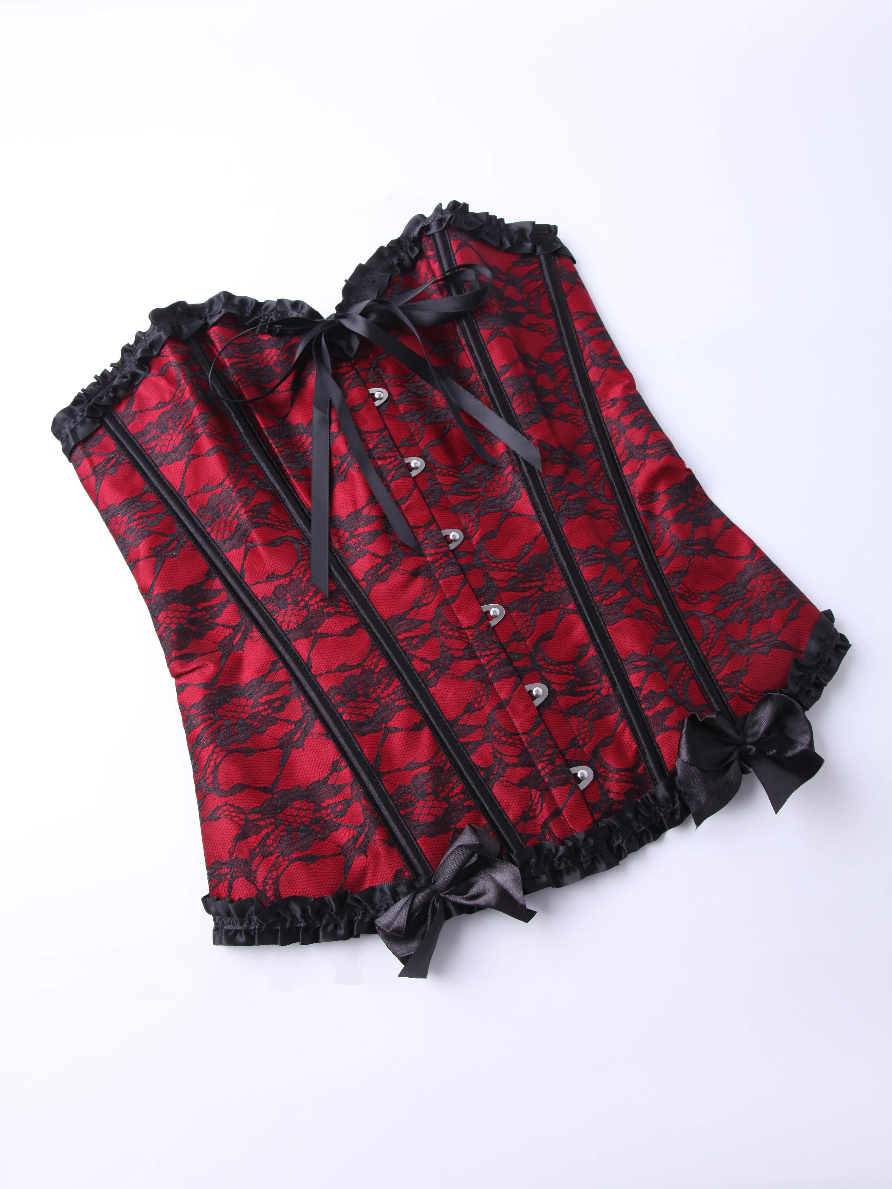 مشد كورت بدون حمالات مع دانتيل على شكل فراشة للنساء