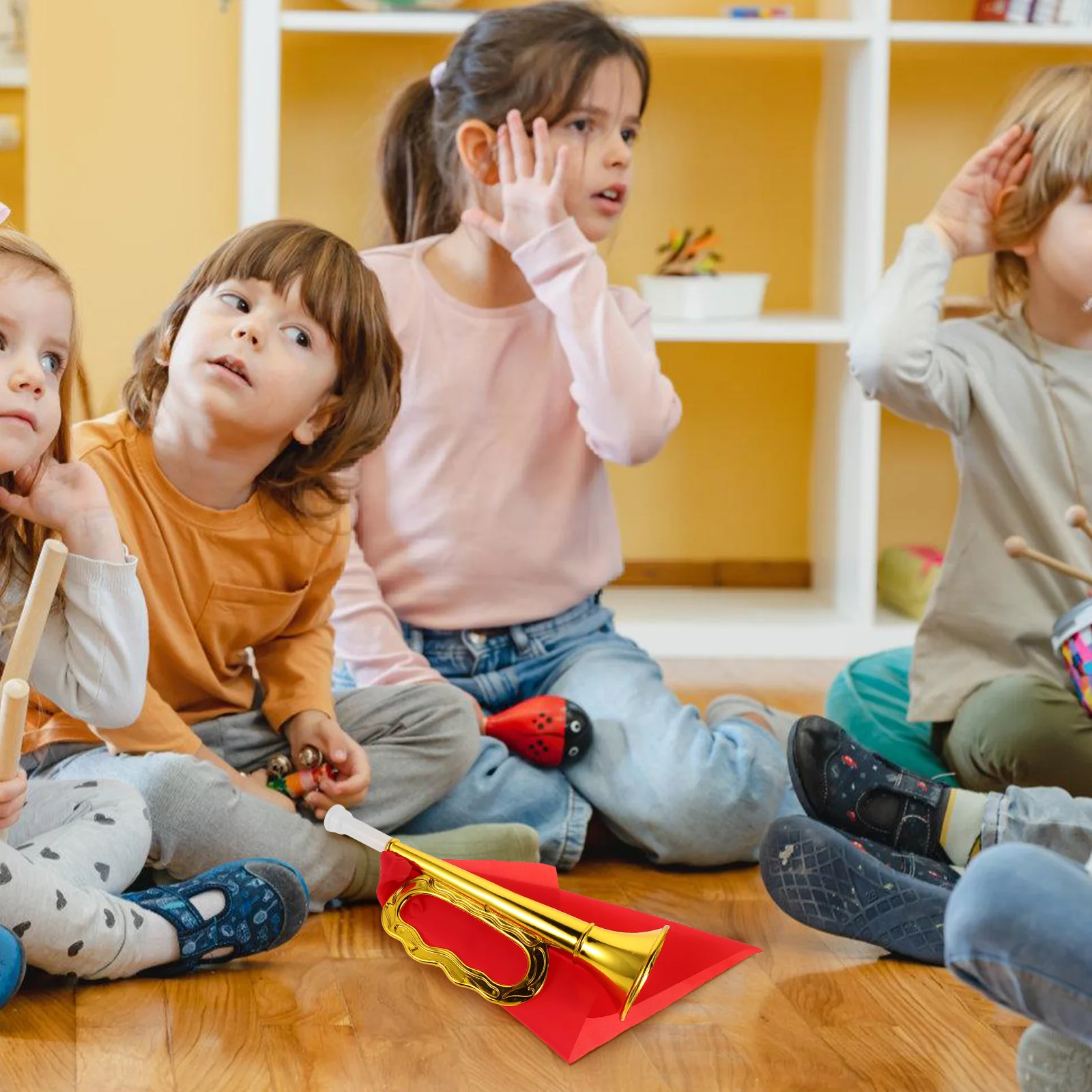 Kleine Kunststoff Kinder Trompete Musikinstrument Partybevorzugung Heller Klang Kinder Party Geräuschmacher Spielzeug Trompete