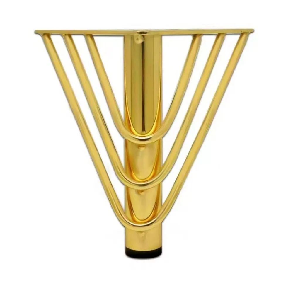

Golden Color Furniture Legs 15cm Height Thickened Design Furniture Hardware Feet Metal Material Triangle Shape