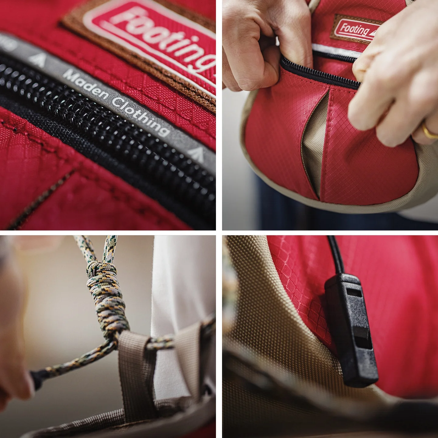 Men's Red Outdoor Crossbody Bag - Lightweight Utility Shoulder Pouch
