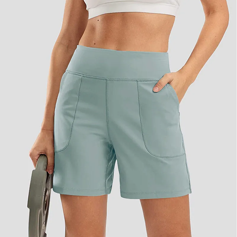 Seamless Sport Shorts For Women Summer Elastic Scrunch High Waist Push Up Tummy Control Gym Fitness Workout Yoga Shorts