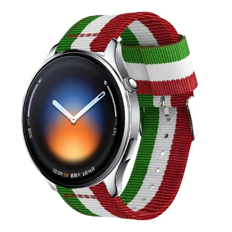 22/20mm Canvas Nylon Strap For Xiaomi Watch 5/S4-3-2 Fashion Breathable Bracelet For OPPO Watch S-X2/Oneplus Watch 3-Lite Correa