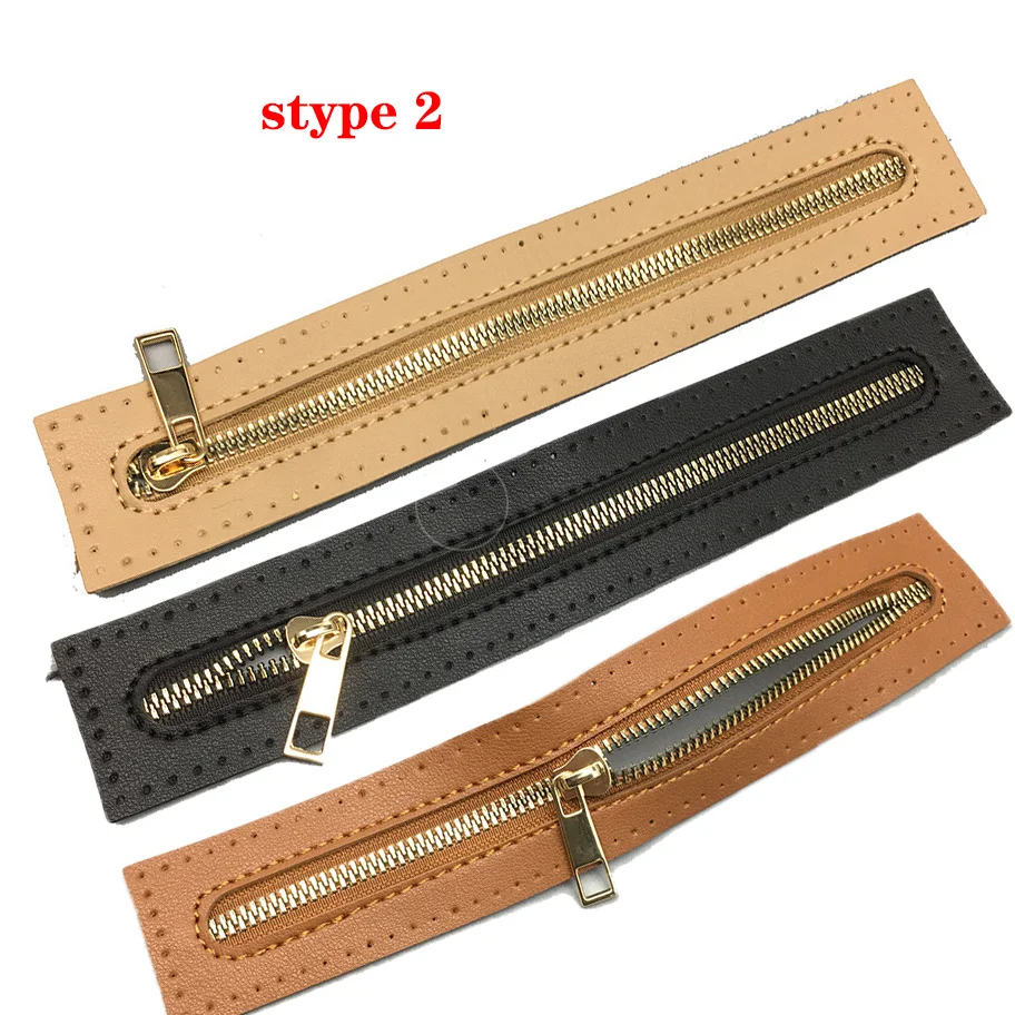 Leather Zipper  For  Crochetbag Hardware Soild Zipper Sewing Accessory Useful Handbag Leather Zipper