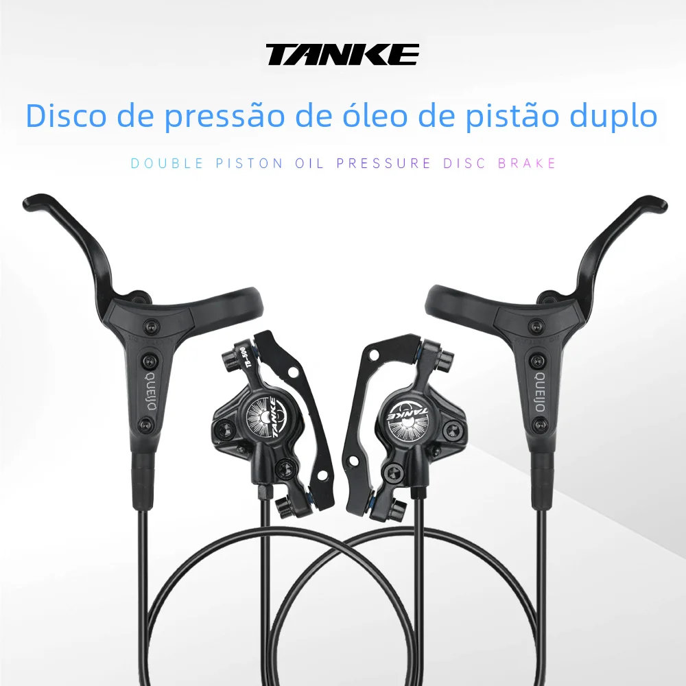 Tanke mtb freio a disco hidráulico 2 pistão leve xc trilha pinças almofadas de metal originais rotor pressão óleo guiador curto aperto