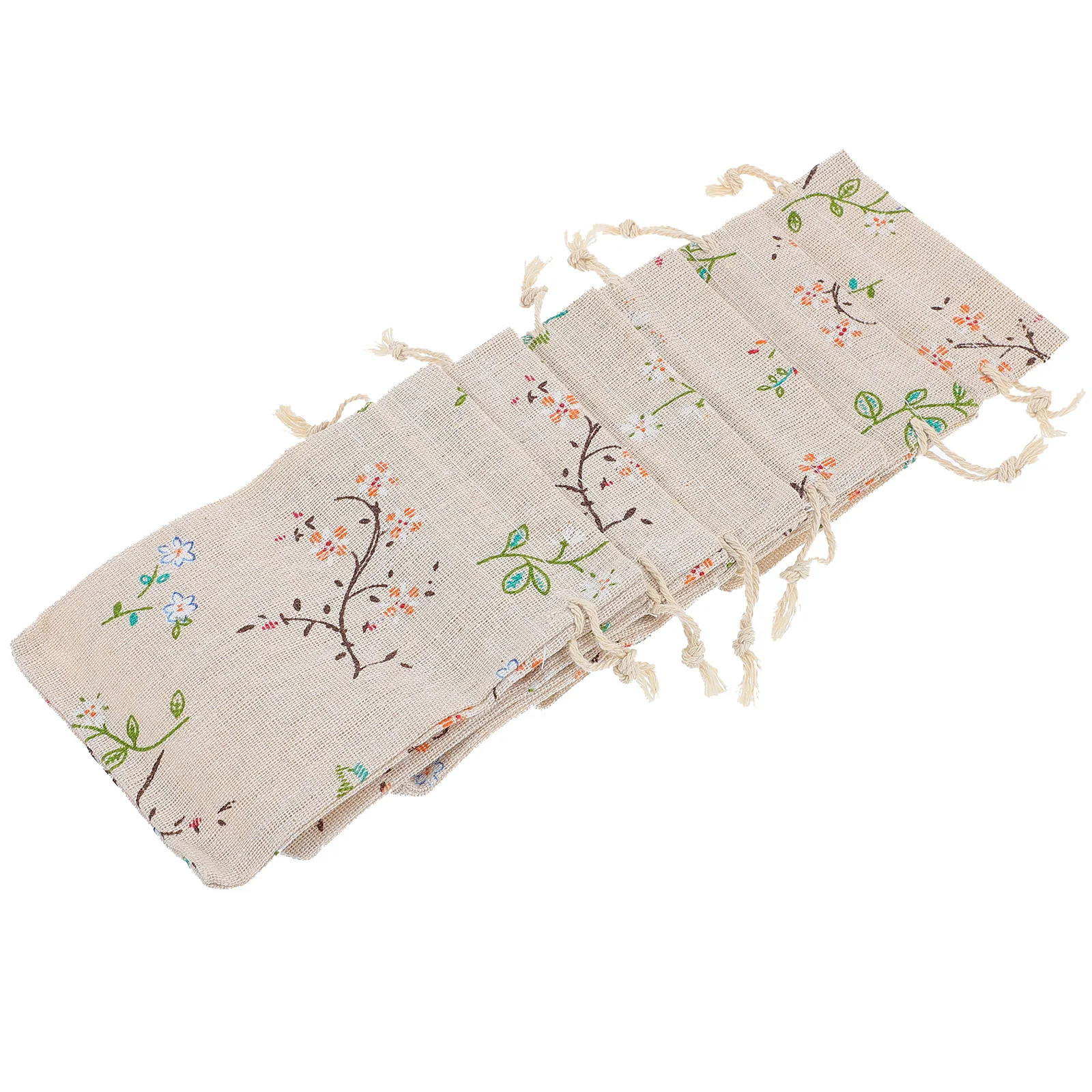 

50 Pcs Drawstring Bags Burlap Gift Sachet Pouch Canvas Net Mini Tote Pockets Chinese Style Eco Friendly Party Favor Craft
