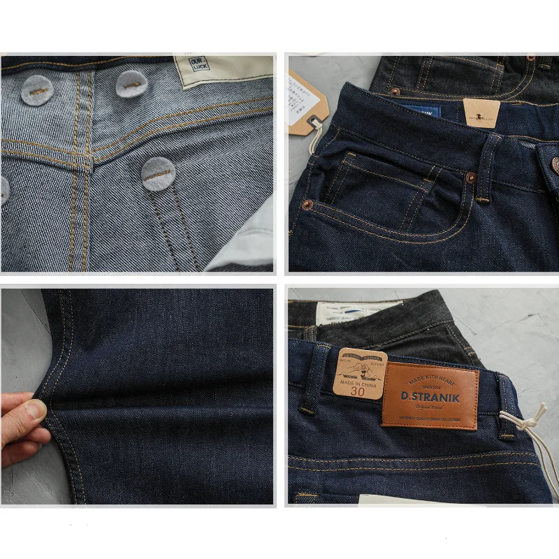 Celana denim pria tipis elastis, celana denim warna dasar, tipis, elastis, dasi gelap, semua tren sederhana, celana kerucut lurus, musim panas