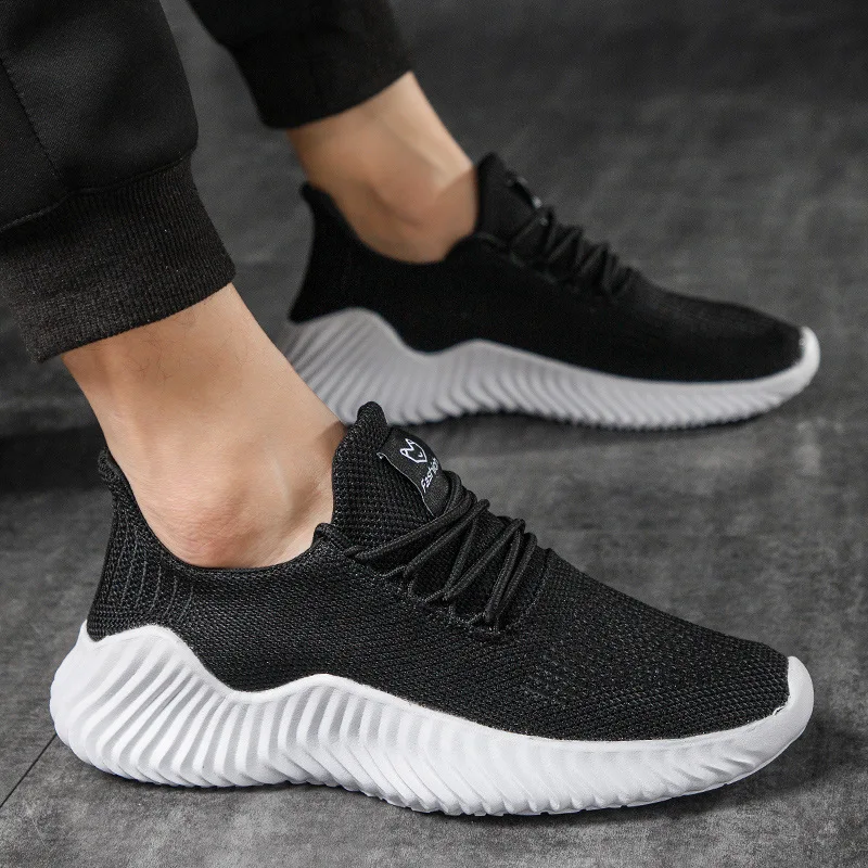 Men Lightweight Casual Shoes Non-slip Lace Up Platform Men Shoes Comfortable Breathable Mesh Sneakers Zapatillas Hombre 2023