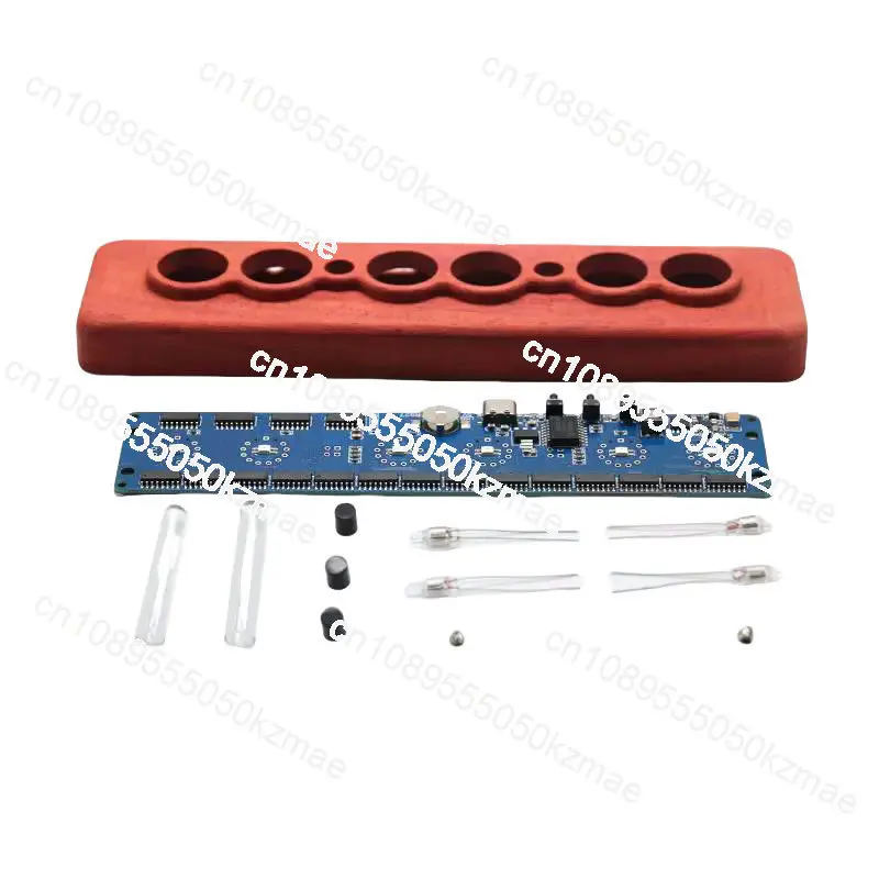 

6-битный комплект часов Nixie Tube (4 цифры) | Деревянный футляр красной груши, не включая трубки IN-14