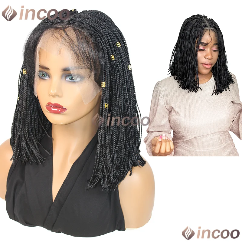 

12-дюймовый синтетический микрокосичка 6*6 парик фронта шнурка для чернокожих женщин без узлов плетение парики с детскими волосами на продаже