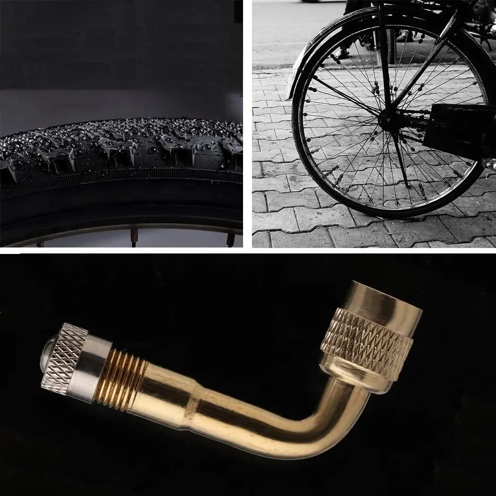 45/90/135 Degree Angle Brass Air Tyre Valve Stem with Extension Adapter Multicolors Electric Bicycle Valves Bike Parts