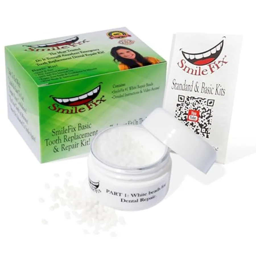 

SmileFix Basic Dental Repair for Missing or Damaged Teeth - Fix Gaps, Missing Teeth, Spaces, Broken Tooth - Fast and Easy - Con