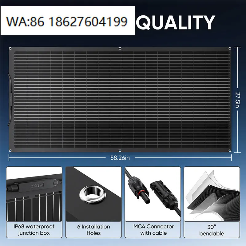 Foldable Thin Film Flexible Solar Panel, Portable PV Module for Outdoor Camping Power Station Charging Use