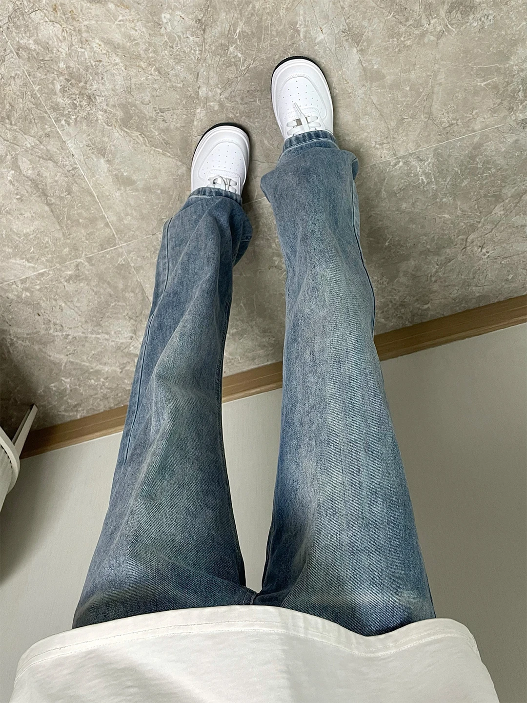 

Синие мужские джинсы прямого кроя Blue Waed, весенние брюки Cleanfit High Street Vibe, американские джинсы-клеш
