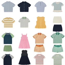 KIDS knit tees 2026 new summer brand design boys gilrs cute short sleeve t shirts tops clopthiong