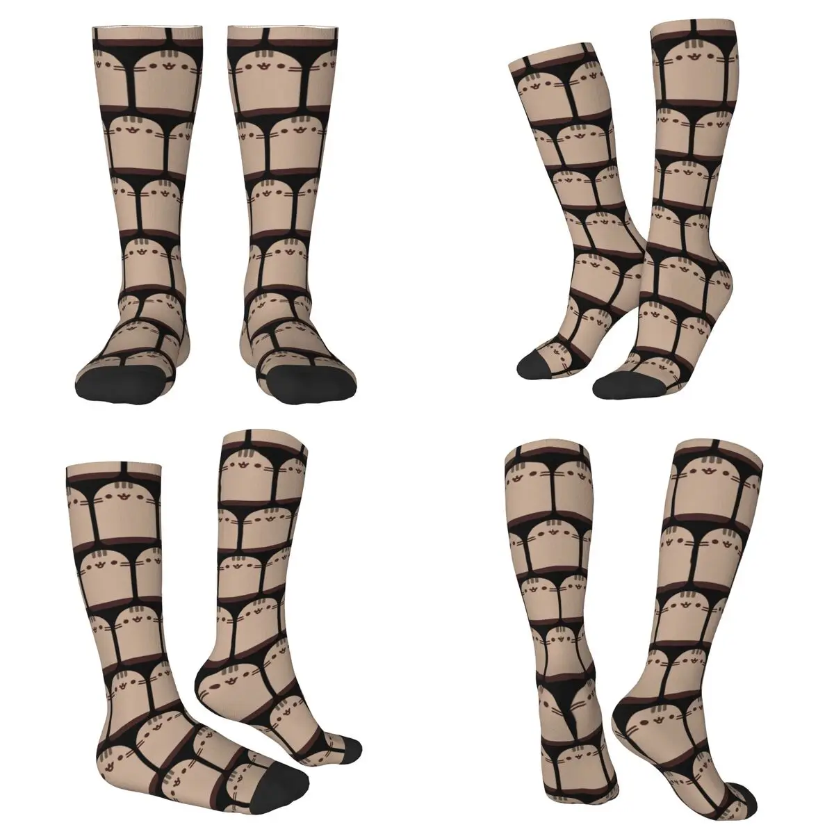 

All Seasons Cute Cat Face Socks Harajuku Sport Middle Tube Socks Soft Funny Stockings for Men Women