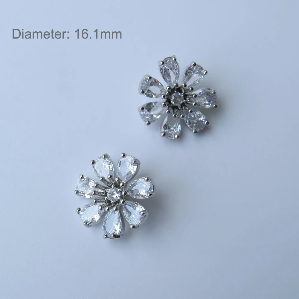 5pc Luxury Crystal Buttons Rhinestone Cubic Zirconia Button for Clothes Decorative CZ Sewing Cashmere Knit Cardigan