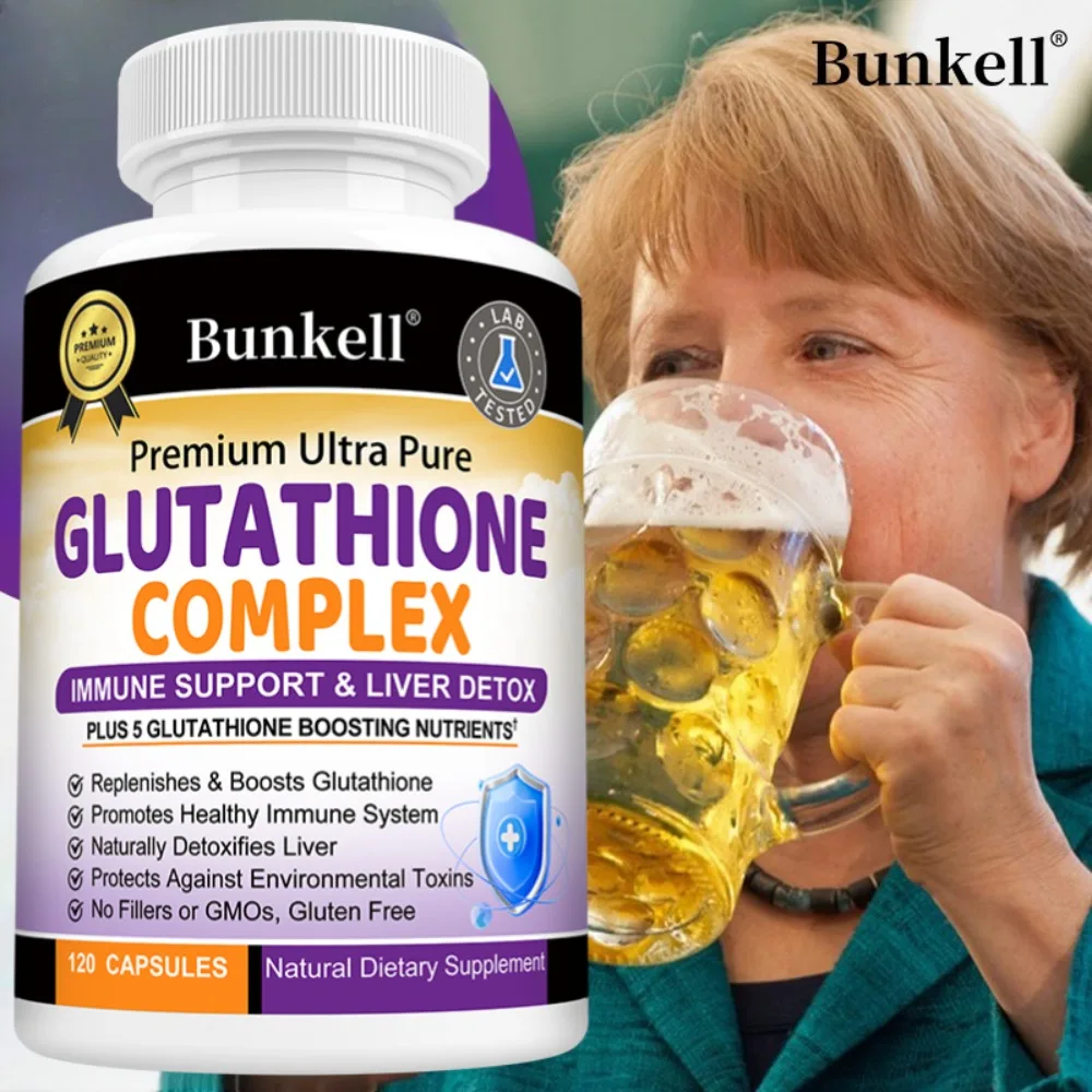 

Glutathione Supplement 500mg - Liver Detox with Quercetin, Vitamin C, Milk Thistle, Immune Support, Enhanced Immunity Health