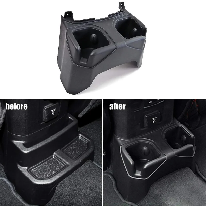 Suitable Cup Cover Rear Console Mount Beverage Holder Compatible with 2018-2020 JL Gladiator JT