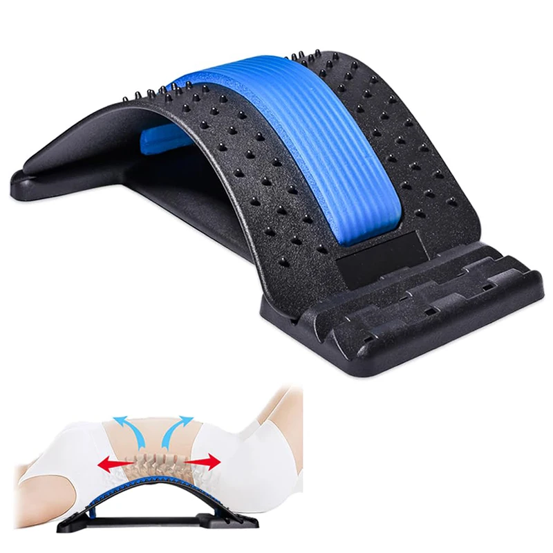 Back Stretcher For Lower Back Pain Relief Adjustable Lumbar Back Cracker Board Back Massager For Scoliosis Spine Decompression