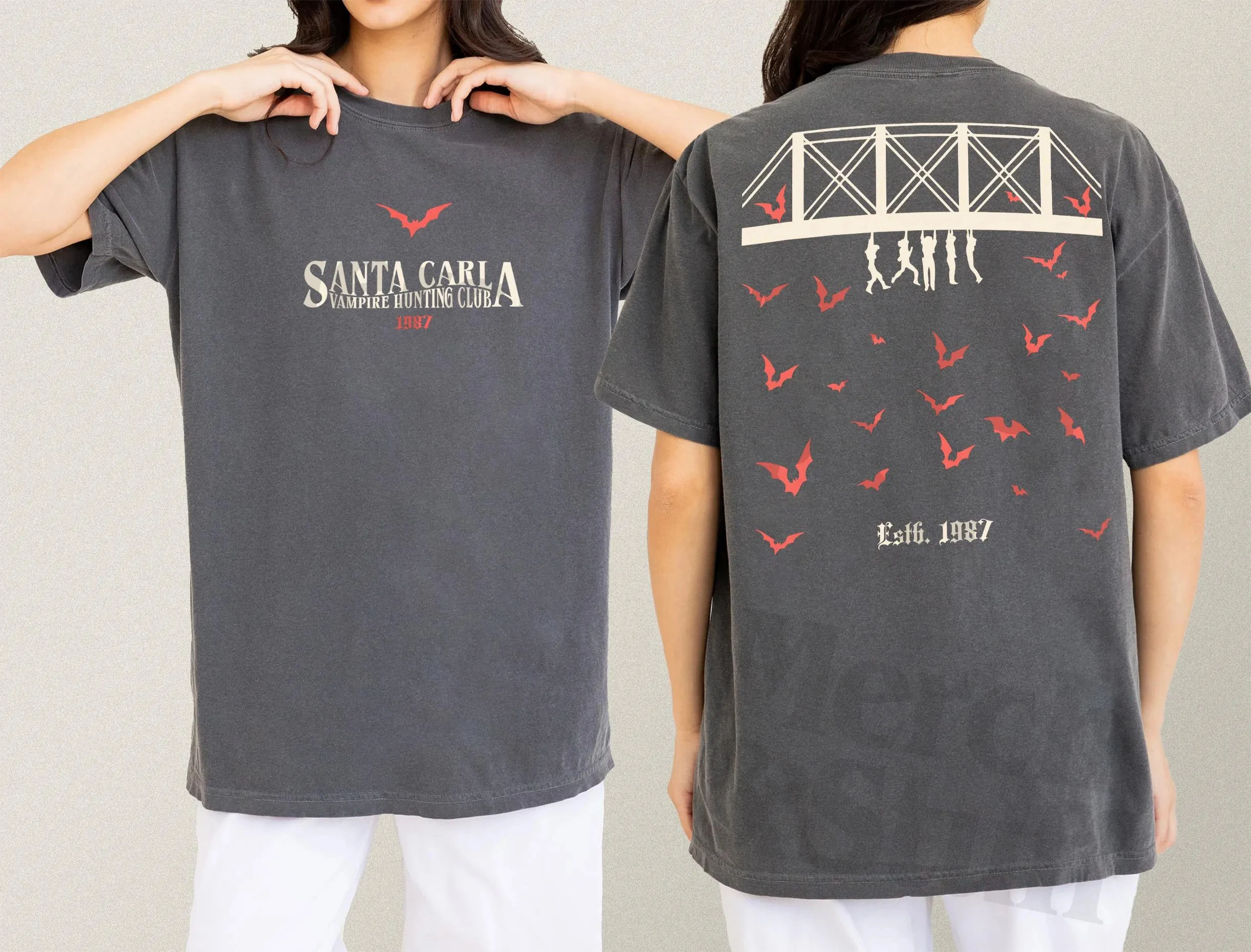 

Футболка с фильмом Санта-Карла, унисекс, ретро, 80-е годы, рубашка с фильмом ужасов и потерянным принтом, памятные вещи для мальчиков, 1978 футболка с потерянным вампиром