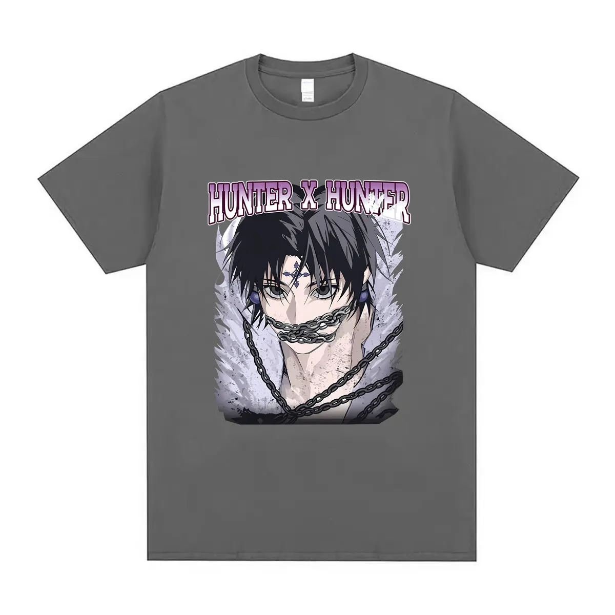 Anime Hunter X Hunter Phantom Troupe Chrollo Lucilfer T-shirt Men Women Casual Soft Cotton T Shirts Male Fashion Vintage Tshirt