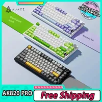 AJAZZ AK820 Pro Mechanical Keyboard Three Mode Wireless Multifunctional Knob Custom Screen Gaming Keyboard Hot Swap RGB Gasket