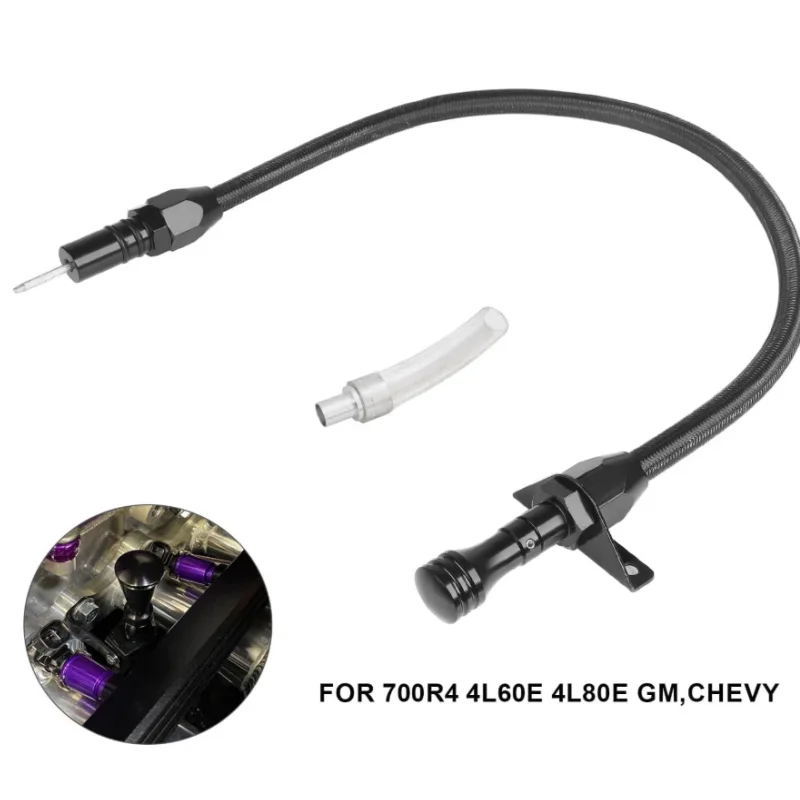 

Stainless Steel Oil Dipstick Tube with Black Housing - Compatible 750mm For Chevrolet TH700R4 4L60E/4L80E